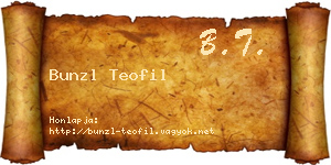 Bunzl Teofil névjegykártya